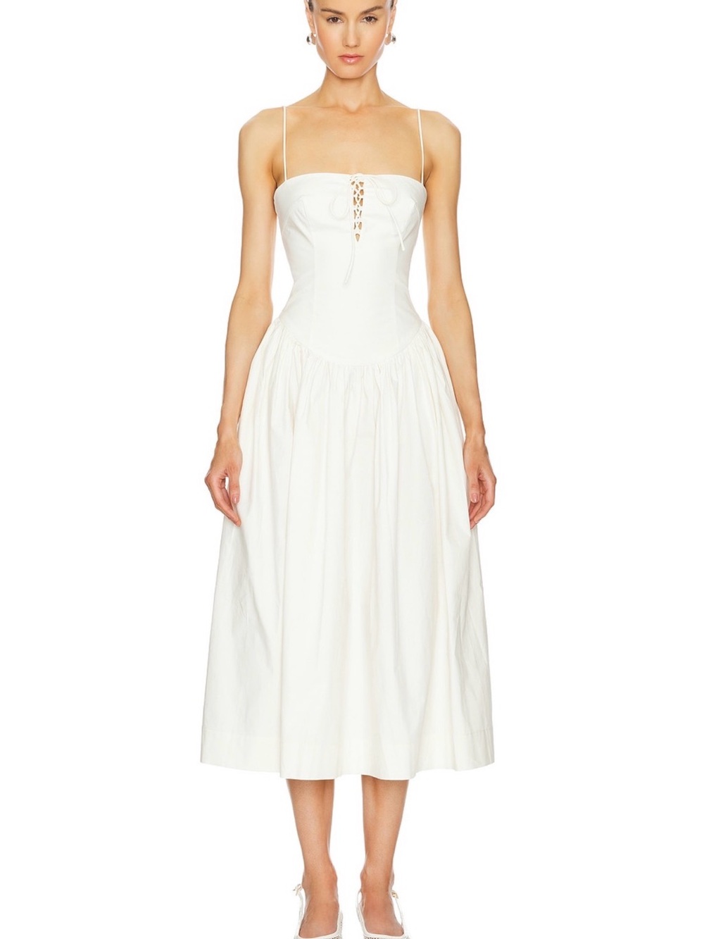 L’Acadamie Thierry Midi Dress in Ivory